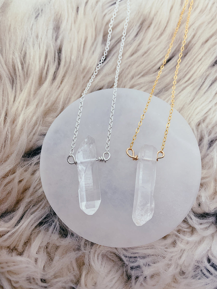 Raw Quartz Crystal Necklace – The Wholistic Picture Boutique