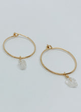 Load image into Gallery viewer, Threader Hoops | Herkimer Diamond