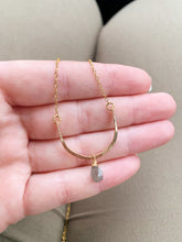 Load image into Gallery viewer, Curve Necklace | Moss Aquamarine
