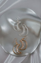 Load image into Gallery viewer, Celestial Moon Earrings | Herkimer Diamond

