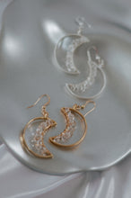 Load image into Gallery viewer, Celestial Moon Earrings | Herkimer Diamond
