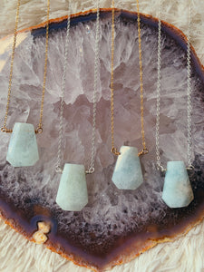 Trapezoid Gemstone Necklace | Aquamarine