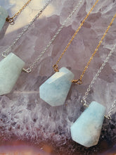 Load image into Gallery viewer, Trapezoid Gemstone Necklace | Aquamarine
