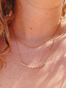 Mini Bar Necklace | Labradorite