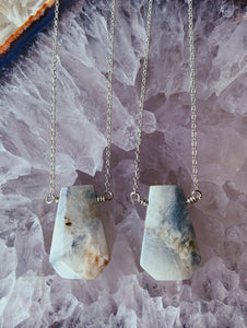 Trapezoid Gemstone Necklace | White Moonstone