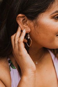Mini Diamond Earrings | Moonstone