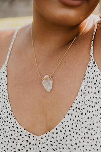 Arrowhead Necklace | Clear Quartz & Opal