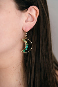 Celestial Moon Earrings | Turquoise