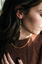 Load image into Gallery viewer, Moonstone Paperclip Drop Earrings
