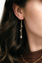 Load image into Gallery viewer, Moonstone Paperclip Drop Earrings

