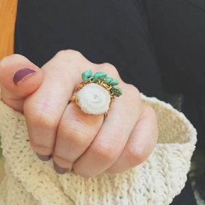 Stackable Wire Wrapped Ring | Turquoise