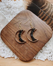 Load image into Gallery viewer, Celestial Moon Earrings | Onyx
