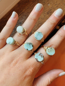 Wire Wrapped Ring | Larimar