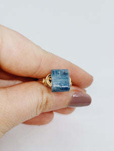 Wire Wrapped Ring | Blue Kyanite