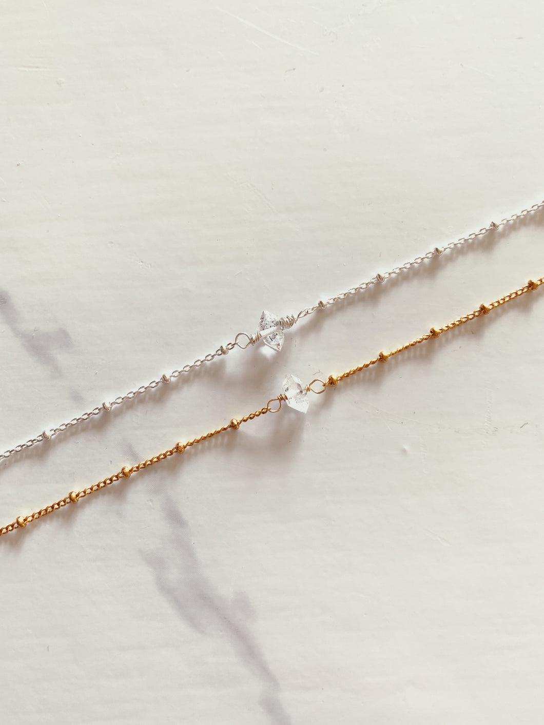 Satellite Chain Bracelet | Herkimer Diamond