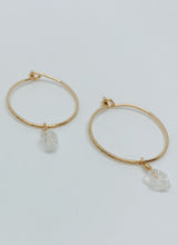 Load image into Gallery viewer, Threader Hoops | Herkimer Diamond
