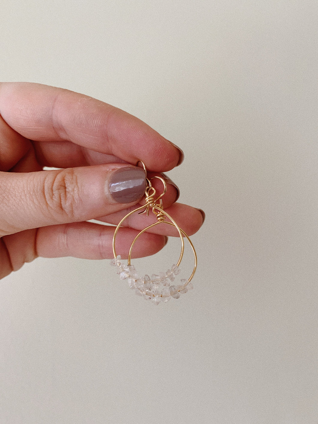 Mini Hoops | Herkimer Diamond