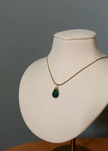 Birthstone Drop Necklace | Emerald