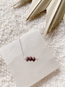 Rondelle Gemstone Necklace | Garnet
