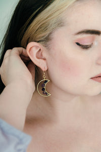 Celestial Moon Earrings | Amethyst
