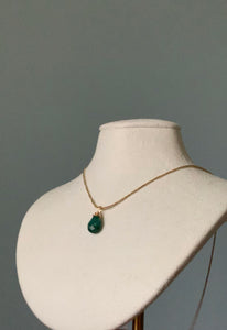 Birthstone Drop Necklace | Emerald