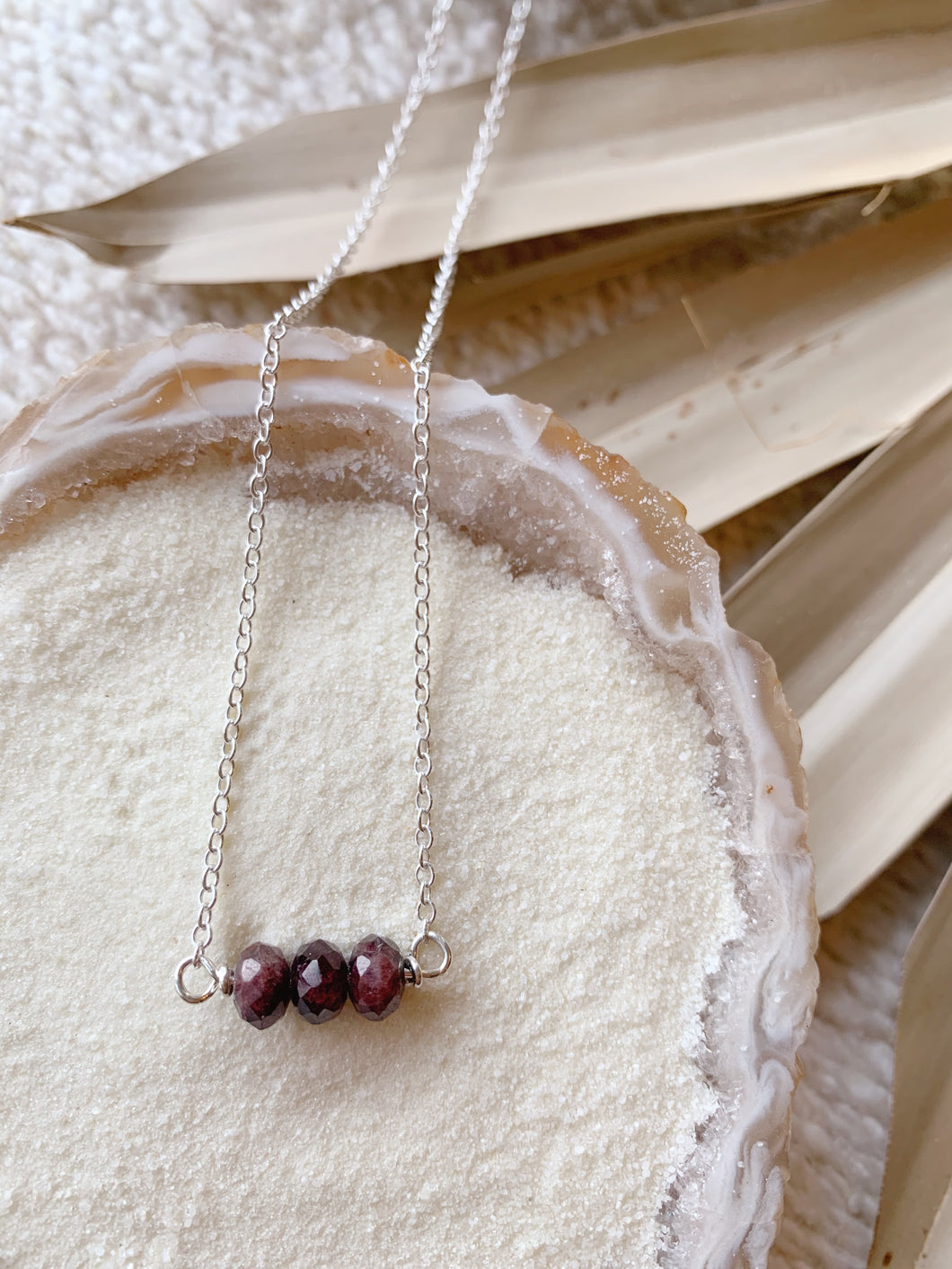 Rondelle Gemstone Necklace | Garnet